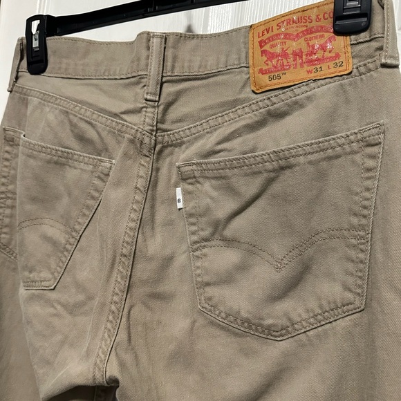 Levi's 505 Jeans Tan W31 L32 - Picture 4 of 5